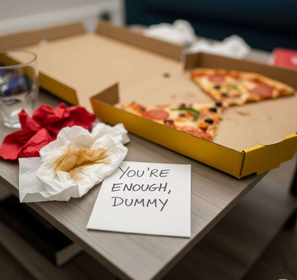 Pizza Box Confessions: "You're Enough" Note