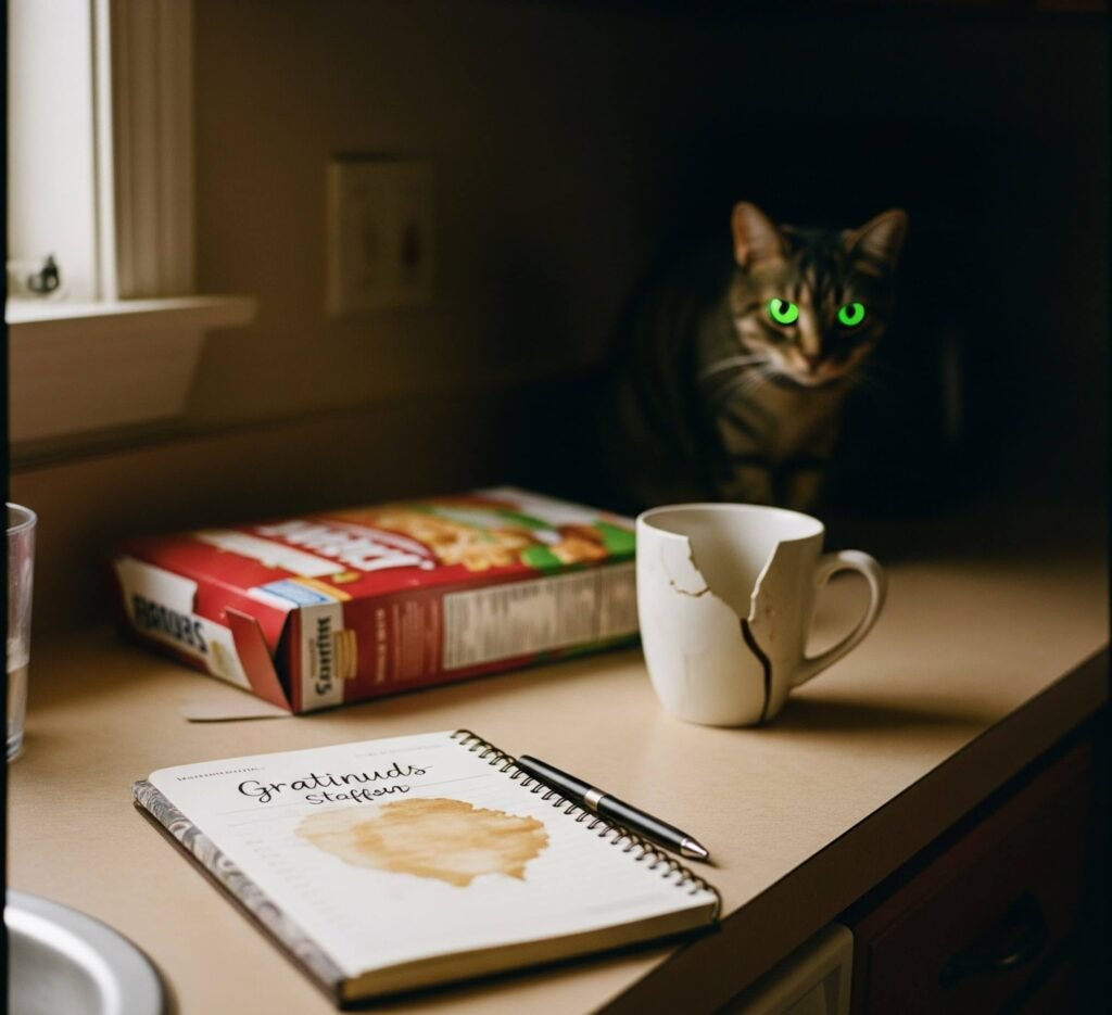 Coffee Journal Cat Stare