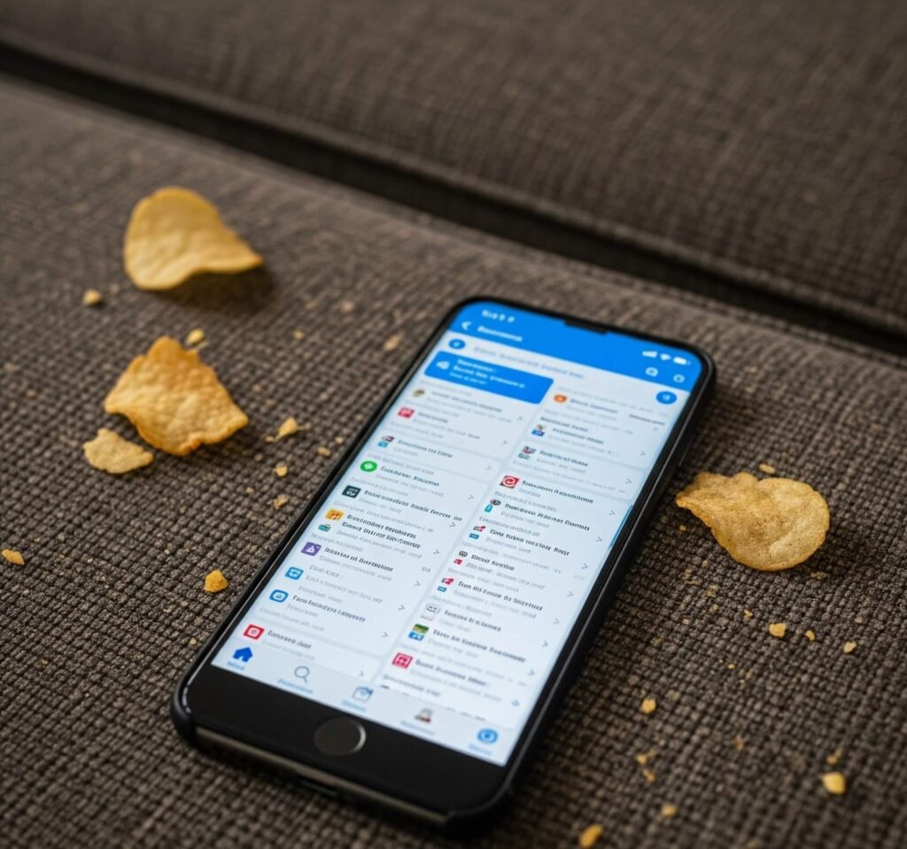 Tab Overload: A Couch Potato's Digital Chaos