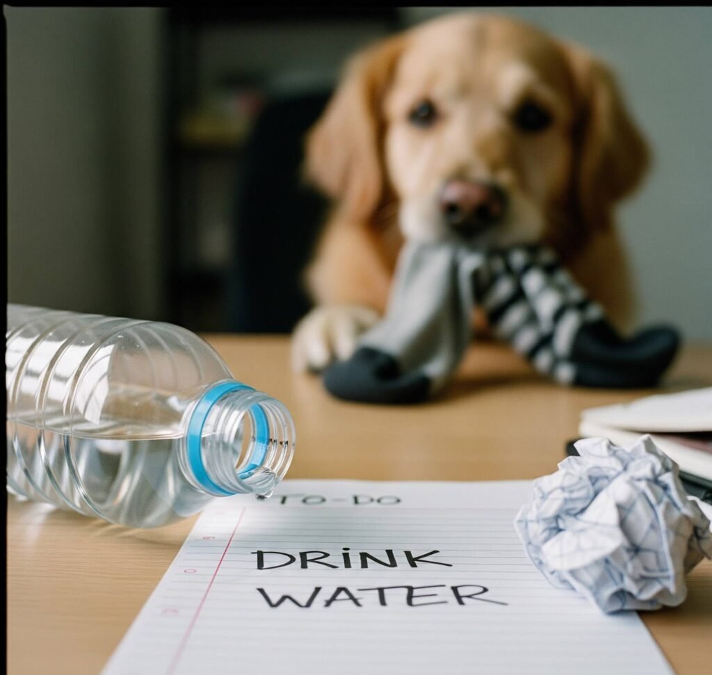 Messy Desk Wellness - Dog & To-Do List Chaos