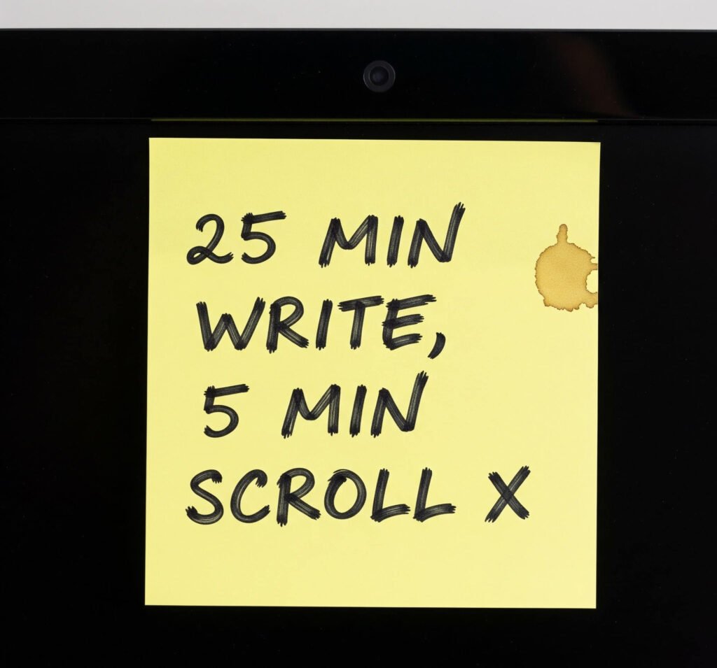 Pomodoro Note: Write, Scroll, & Coffee Break Humor
