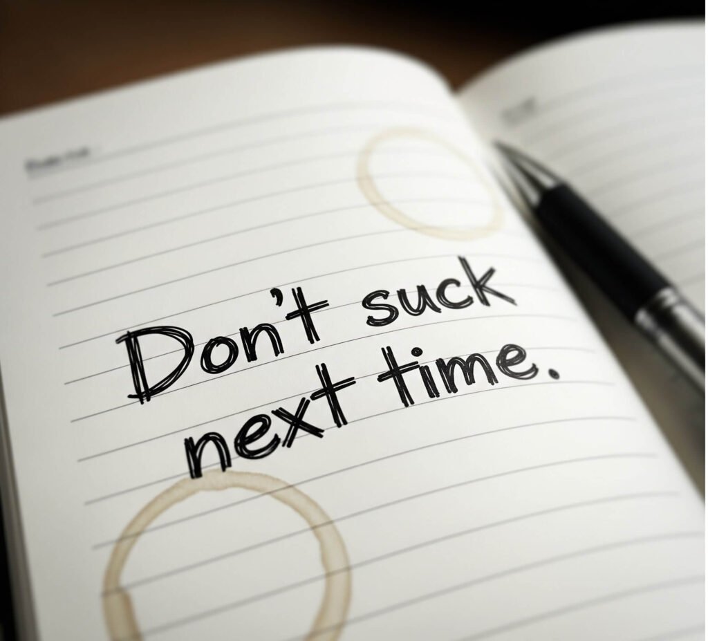 Failure Notebook Scribble: Don't Suck Next Time