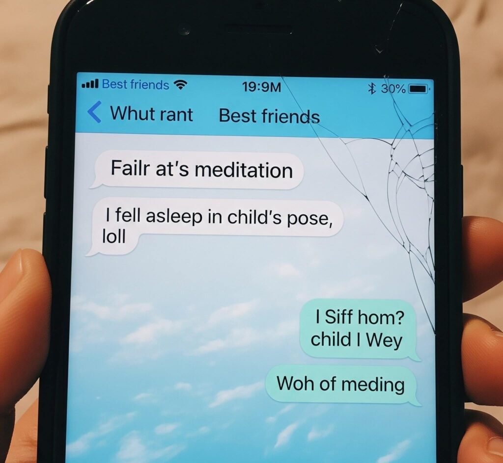 Meditation Fail Text - Humorous Wellness Moment