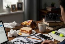 How to Learn From Mistakes and Never Repeat Them Crumpled notes, donut, blurry scene about learning from mistakes.