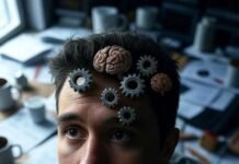 Mindset Coaching Techniques That Actually Deliver Results Impressionistic coaching session with gears and coffee mugs.