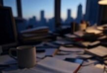 How to Start Building Good Habits (Even If You Always Quit) Cluttered desk with torn habit notebook, chaotic vibe.